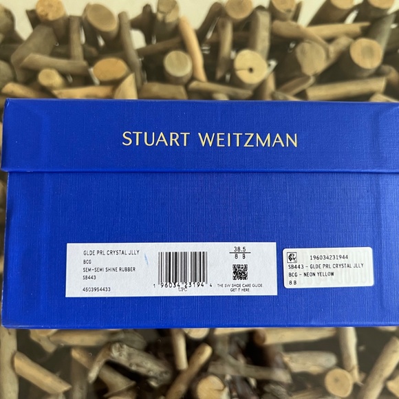 STUART WEITZMAN Neon Yellow Crystal Jelly Sandals - Picture 9 of 10